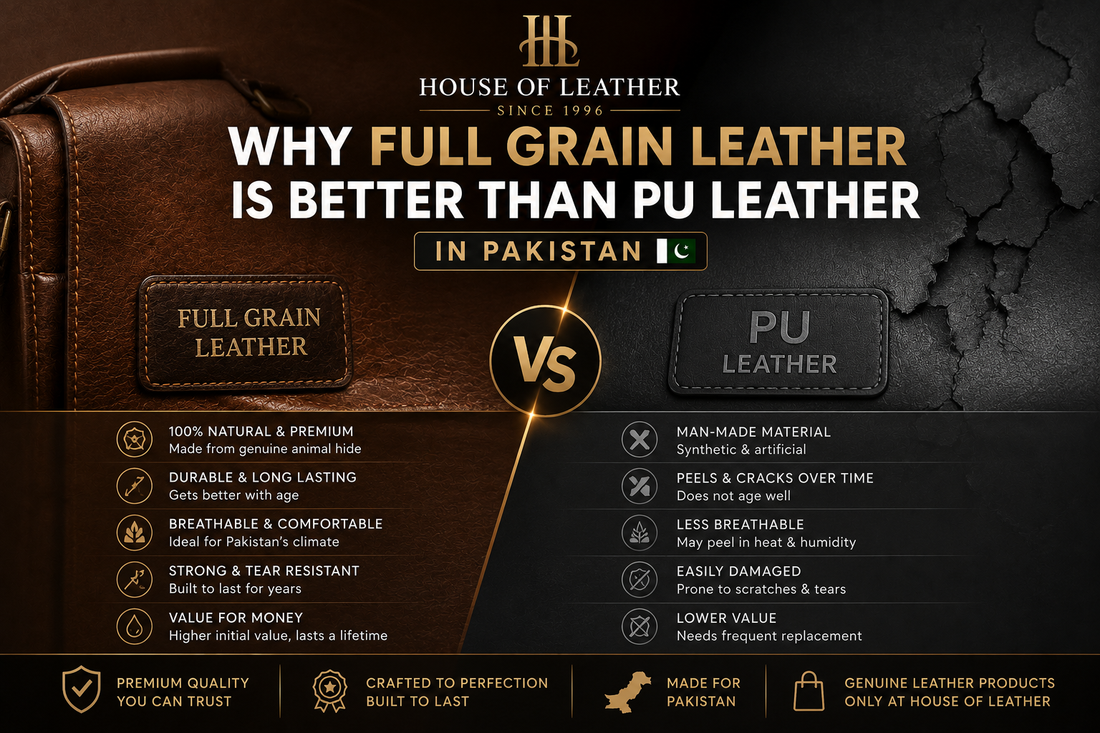 full grain leather is better than PU leather