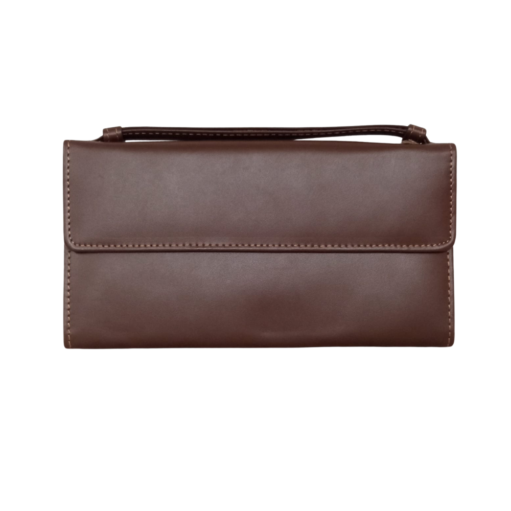 Women leather wallet brown cow leather