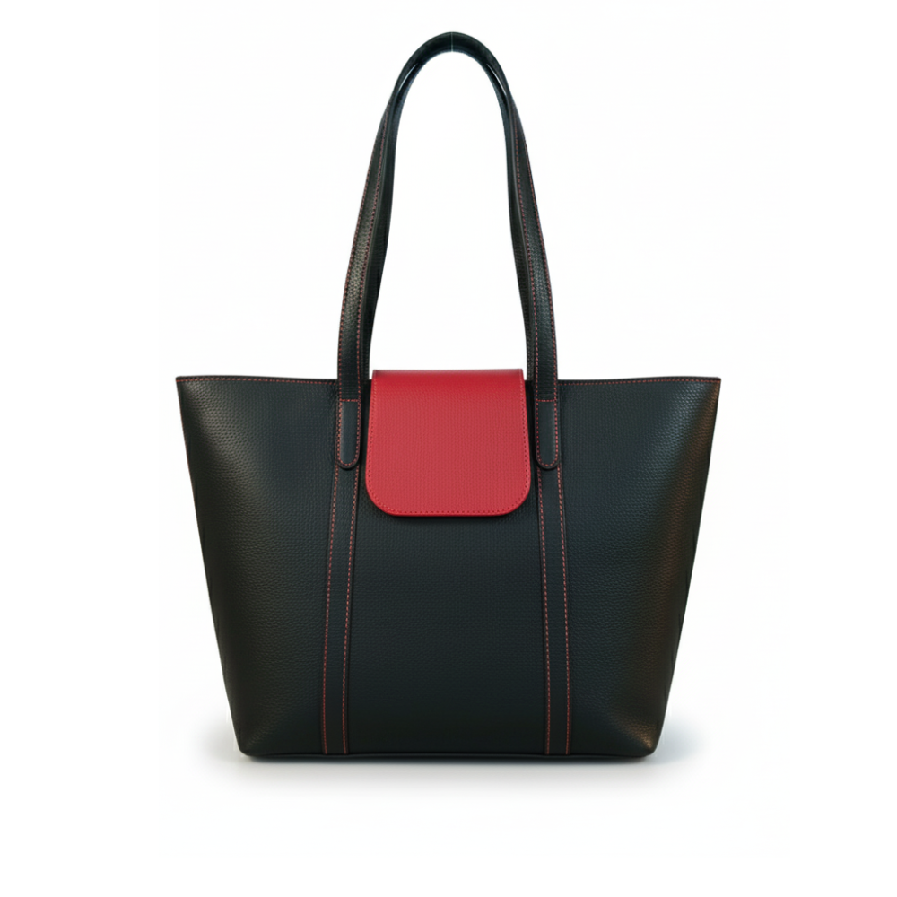 Black Leather Handbag for Women