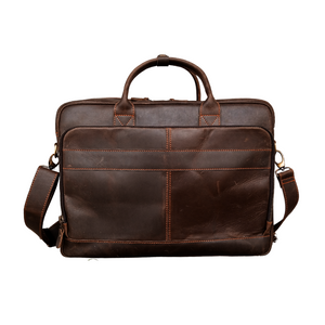 Vintage Dark Brown Leather Briefcase Bag 14 15 16 inches Laptop Bag House of Leather