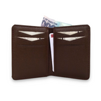 Leather card holder with eight card slots and cash compartment
