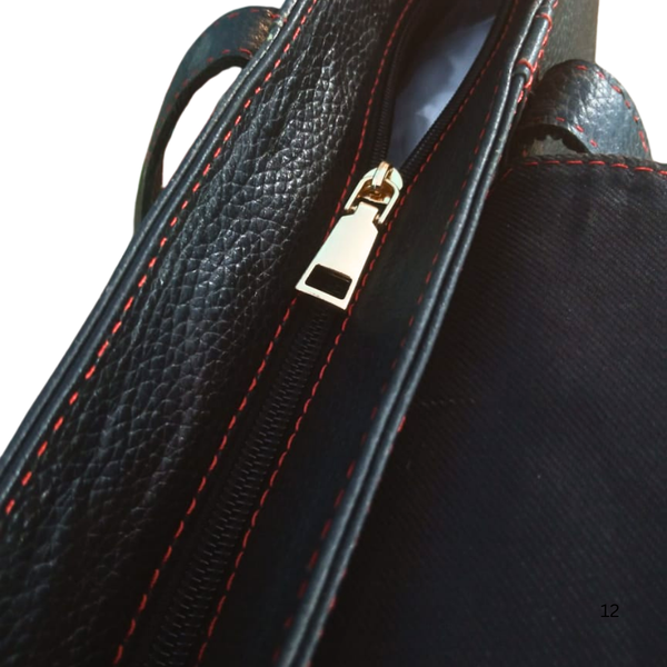 Black Leather Handbag for Women