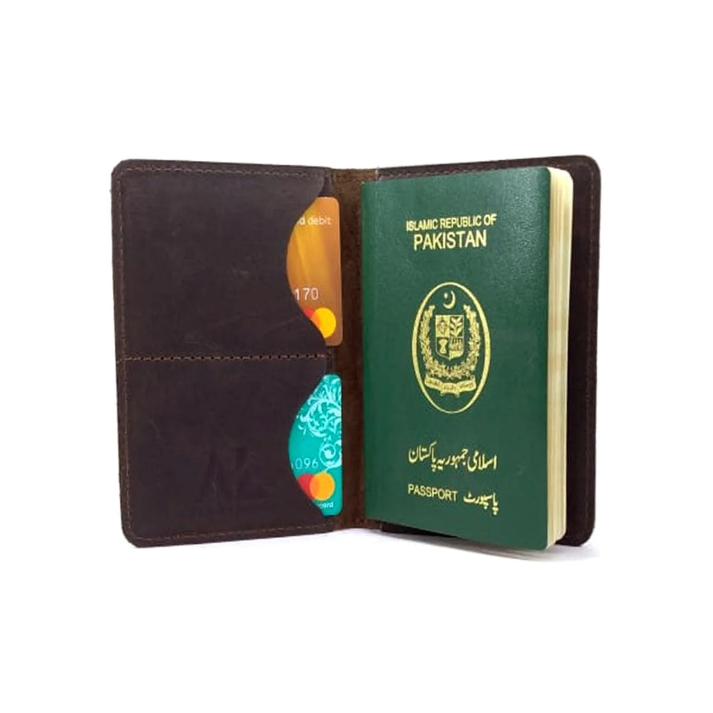 Choco Brown Leather Passport Cover | Vintage Full-Grain Travel Wallet
