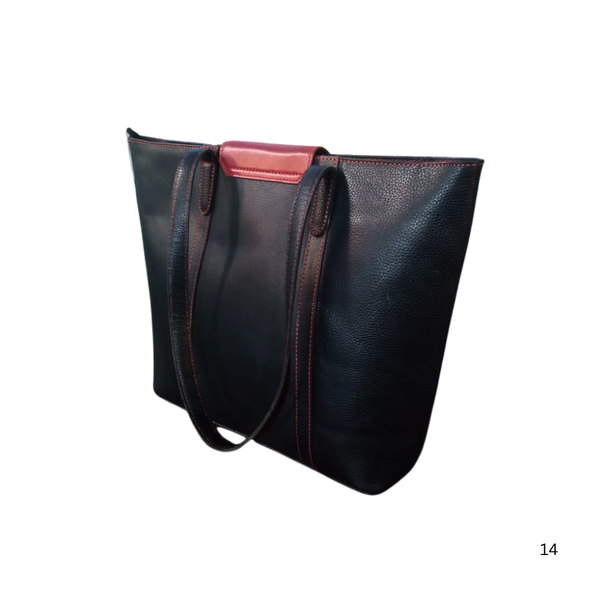 Black Leather Handbag for Women