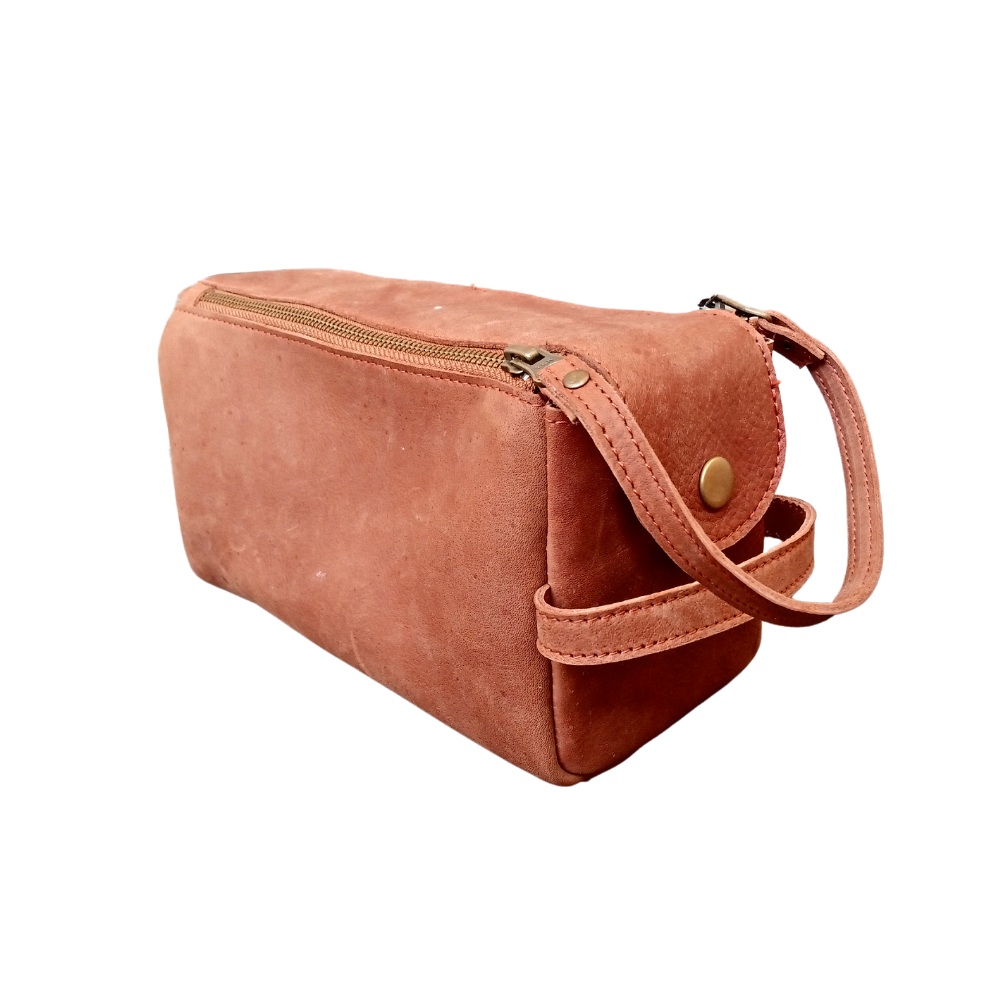 Leather Toiletry Bag - Cosmetic Pouch
