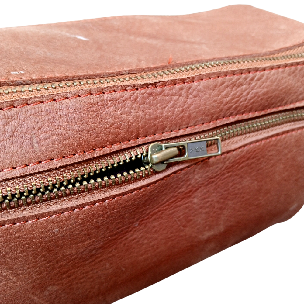 Leather Toiletry Bag - Cosmetic Pouch