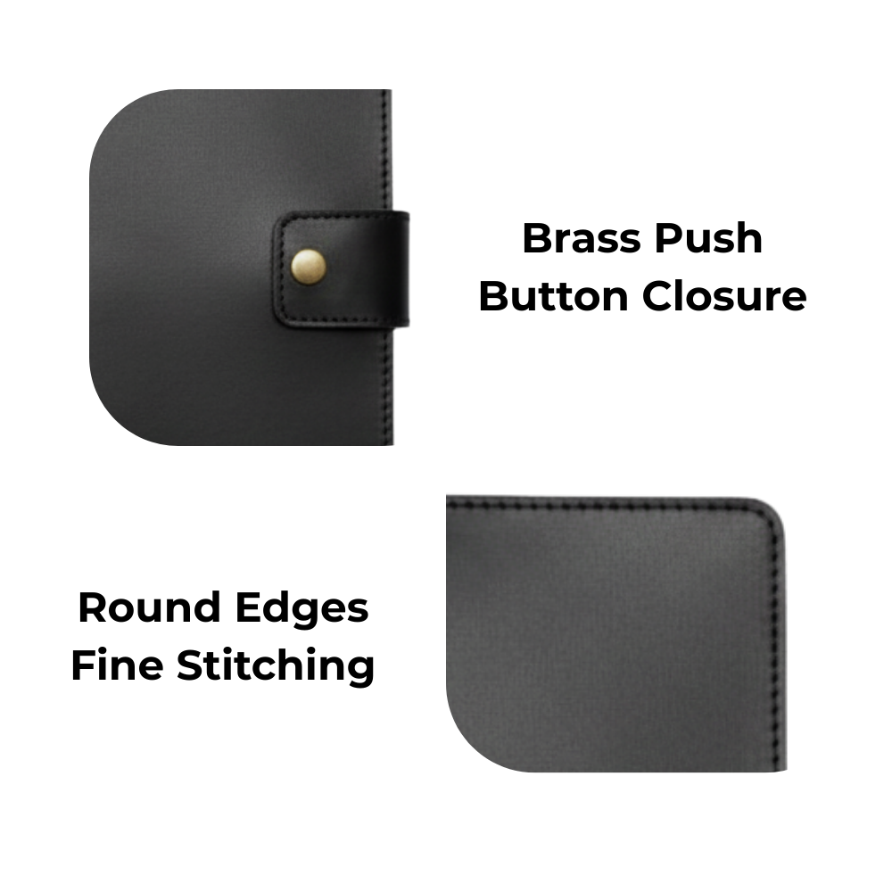 Leather Sleeve for Macbook 13 & iPad 13 – Slim Leather Cover| Black