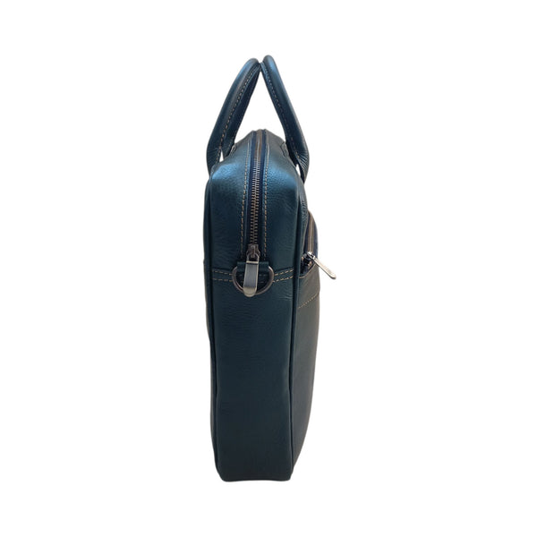 Army Green Leather Laptop Bag