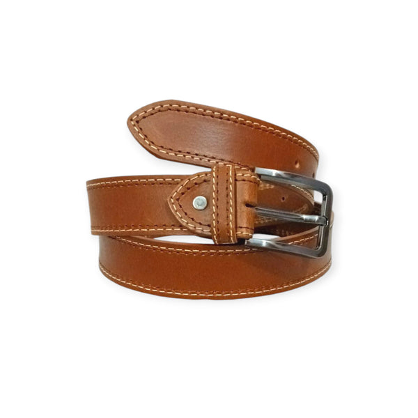 Leather Casual Belt - Double Stitched 40mm Wide