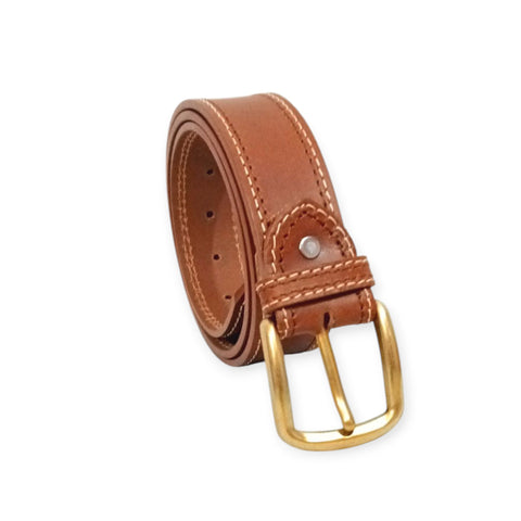 Leather Casual Belt - Double Stitched 40mm Wide