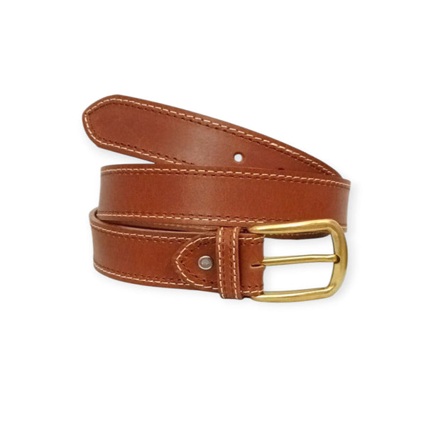 Leather Casual Belt - Double Stitched 40mm Wide