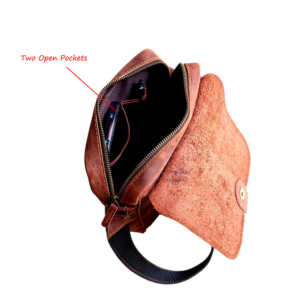 Crossover - Reddish Brown Cow Leather Crossbody Bag