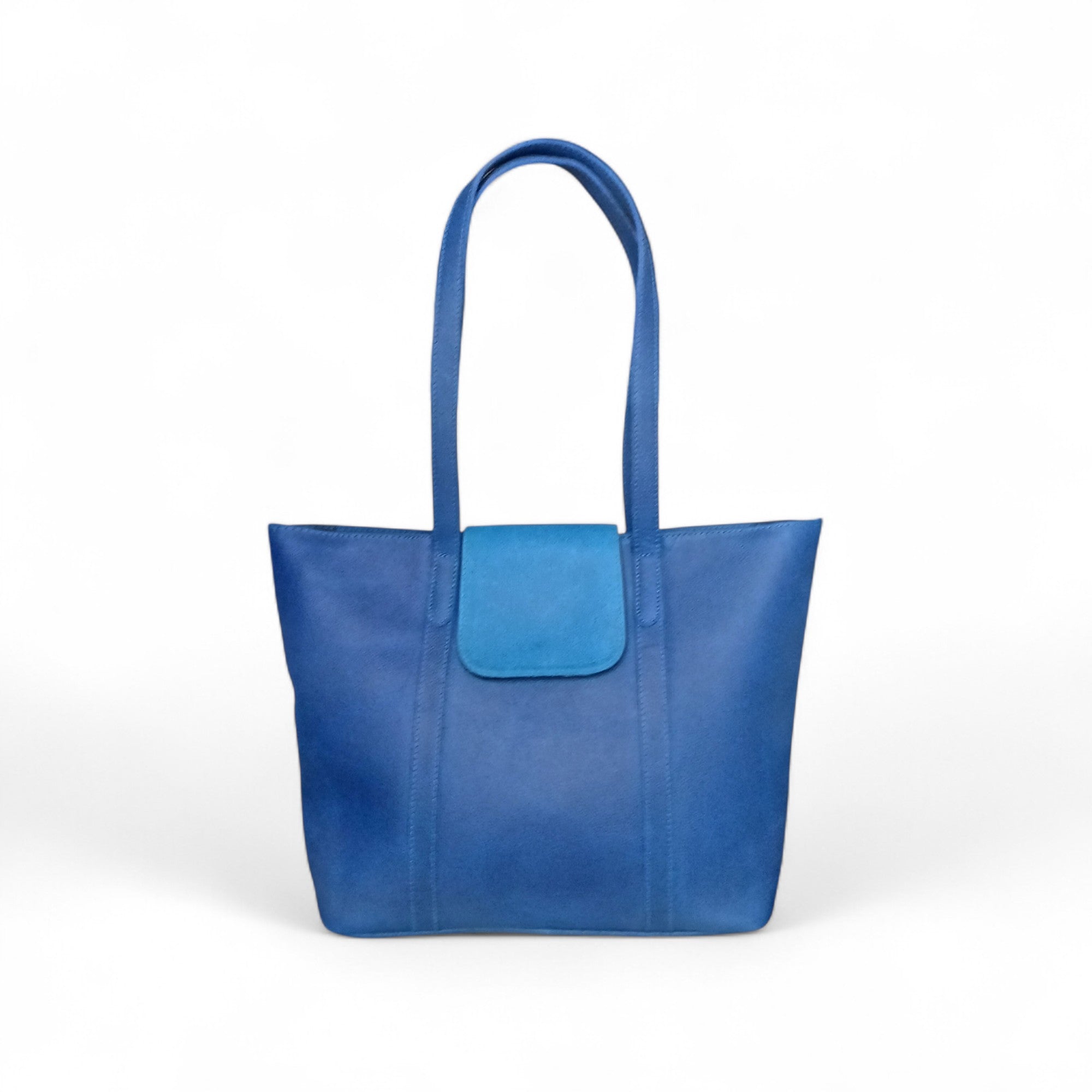Navy Leather Women’s Tote Bag | Full-Grain Cowhide Handbag