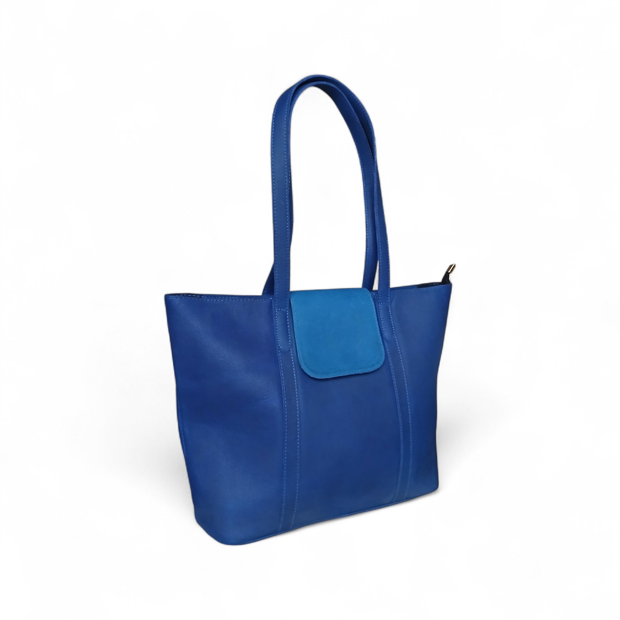 Navy Leather Women’s Tote Bag | Full-Grain Cowhide Handbag