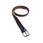 Vintage dark brown belt with metal pin buckle