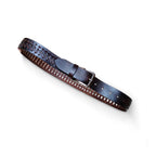 Braided leather casual dark brown belt for men 40mm