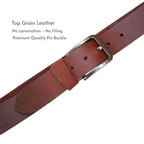Formal Belt for Men Reddish Brown Top Grain Buffalo Leather 40mm