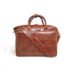 15-Inch Dark Brown premium Leather Laptop Bag | 14"-16" Compatible