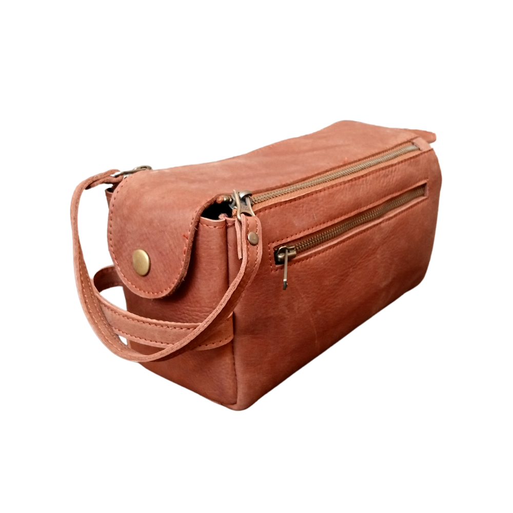 Leather Toiletry Bag - Cosmetic Pouch