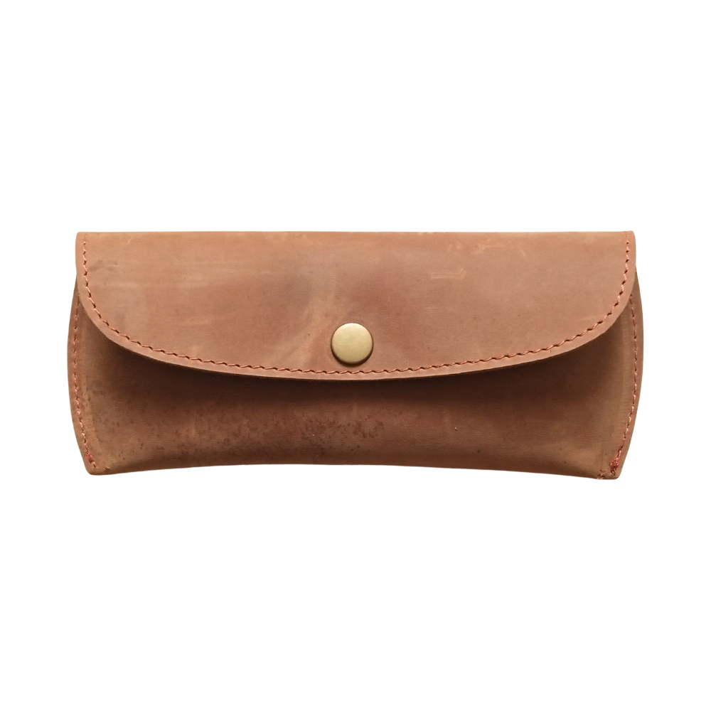 Leather Glasses Case,Tan Leather Eyewear Case - Optical Cover