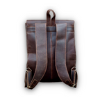 Leather Laptop Backpack  Dark Brown & Mustard Travel Backpack