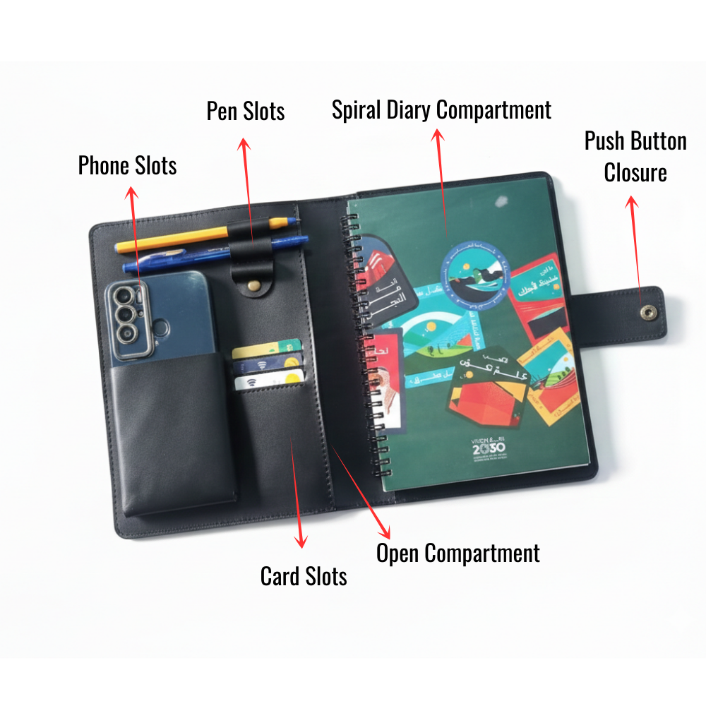 Leather Sleeve for Macbook 13 & iPad 13 – Slim Leather Cover| Black