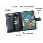 Leather Sleeve for Macbook 13 & iPad 13 – Slim Leather Cover| Black