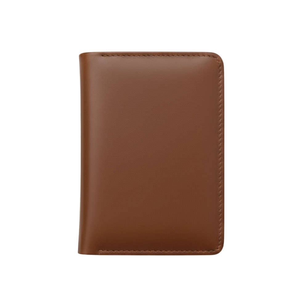 Brown Pull-Up Leather Passport Cover with Card and Cash Slots