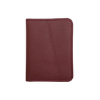 Rust Leather Bifold Card Holder - Mini Wallet