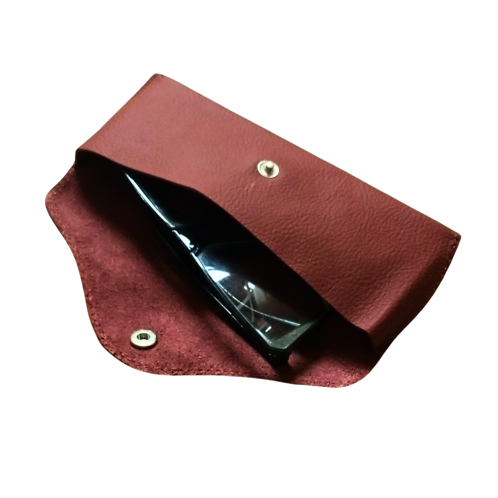 Leather Glasses Case, Rust Leather Eyewear Case - Optical Cover