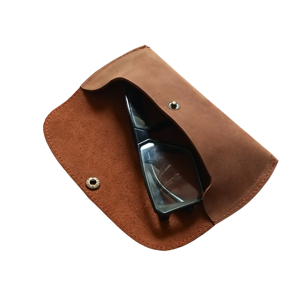 Leather Glasses Case,Tan Leather Eyewear Case - Optical Cover