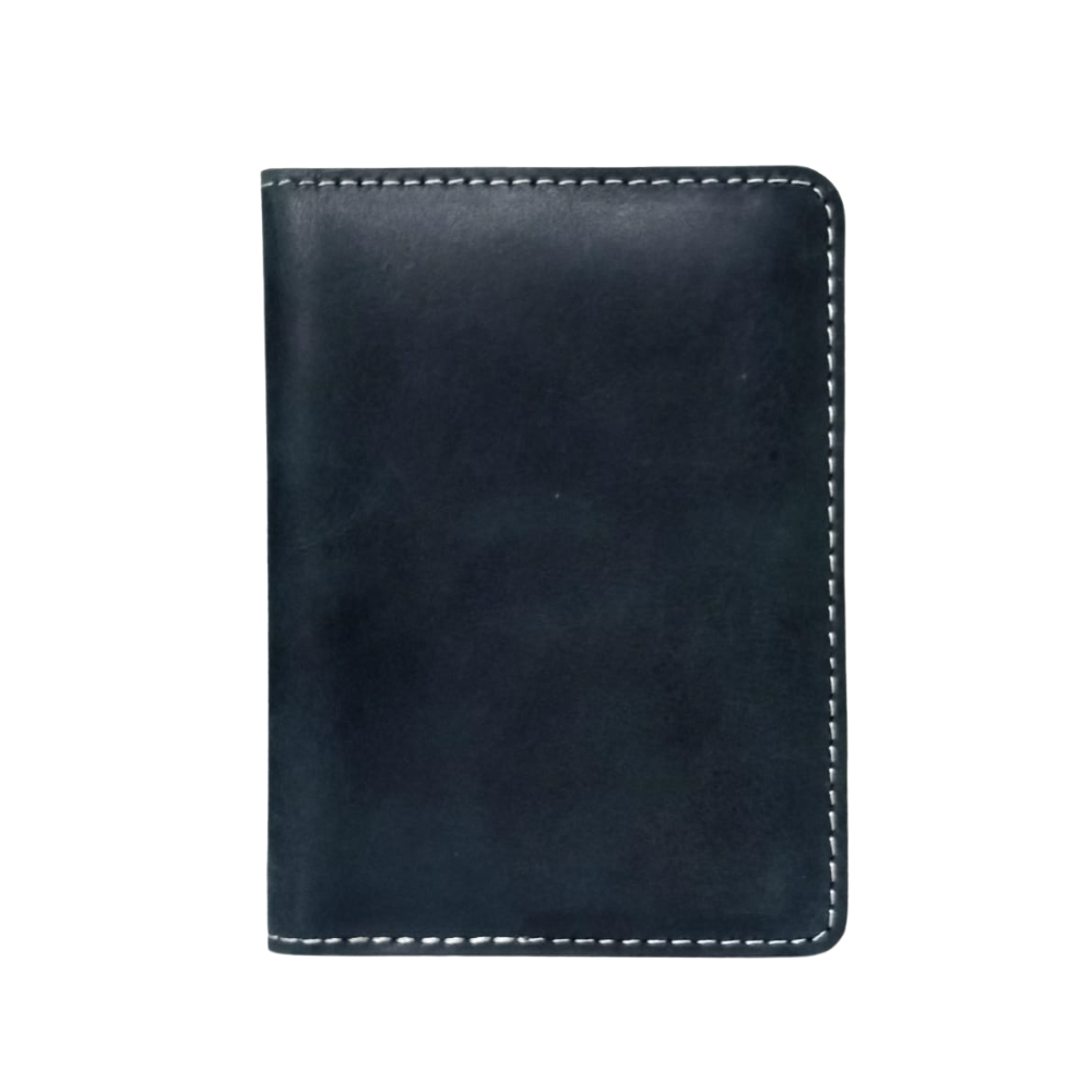 Navy Leather Passport Wallet