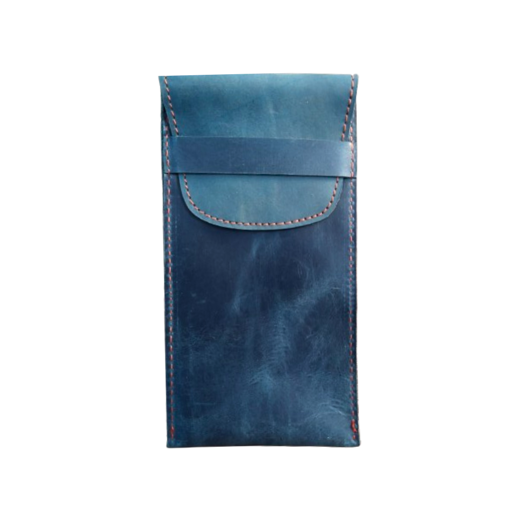 Leather Glasses Cover - Eyewear Sleeves, Navy Pouch