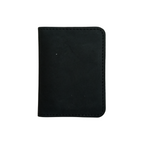 Black Leather Bifold Card Holder - Mini Wallet