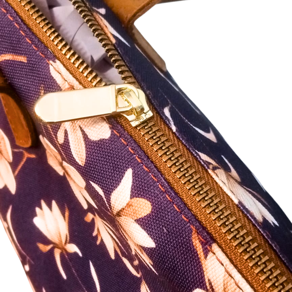 Women Luxurious Printed Canvas & Leather Tote