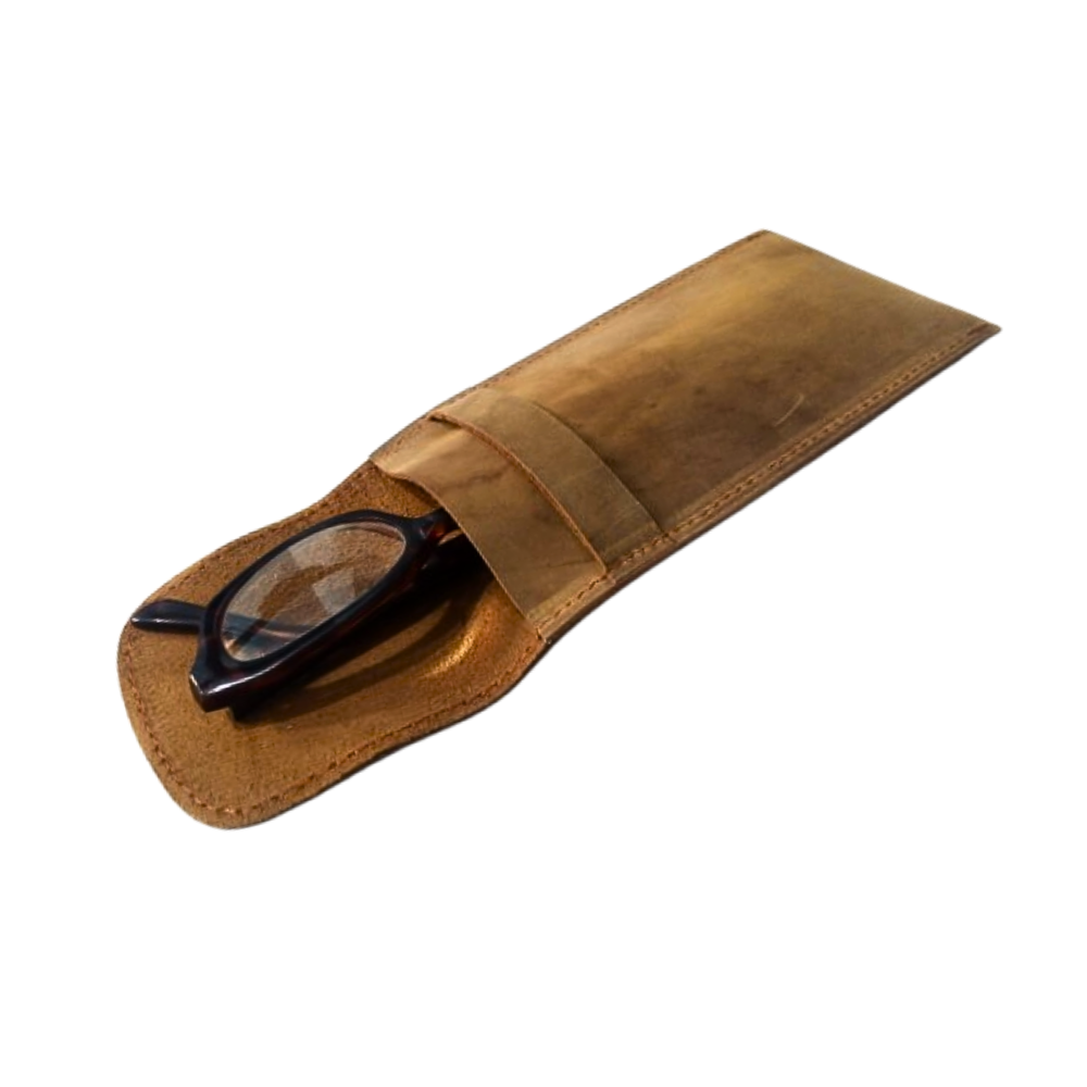 Leather Glasses Cover Tan Leather Optical Case -Sunglasses Cover