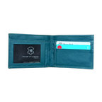 Ocean Blue Slim Fold Leather Wallet