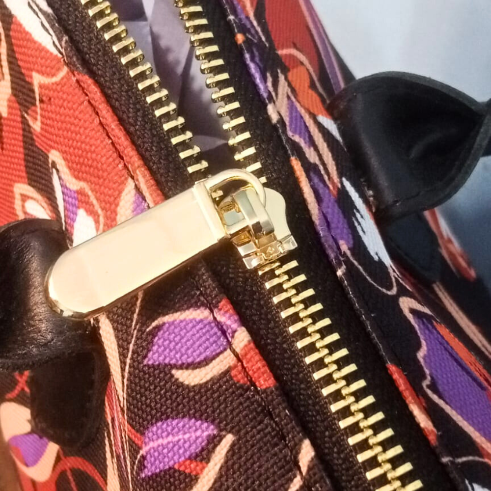 Women Luxurious Printed Canvas & Leather Tote