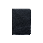Black Leather Mini Wallet - Hidden Magnetic Closure