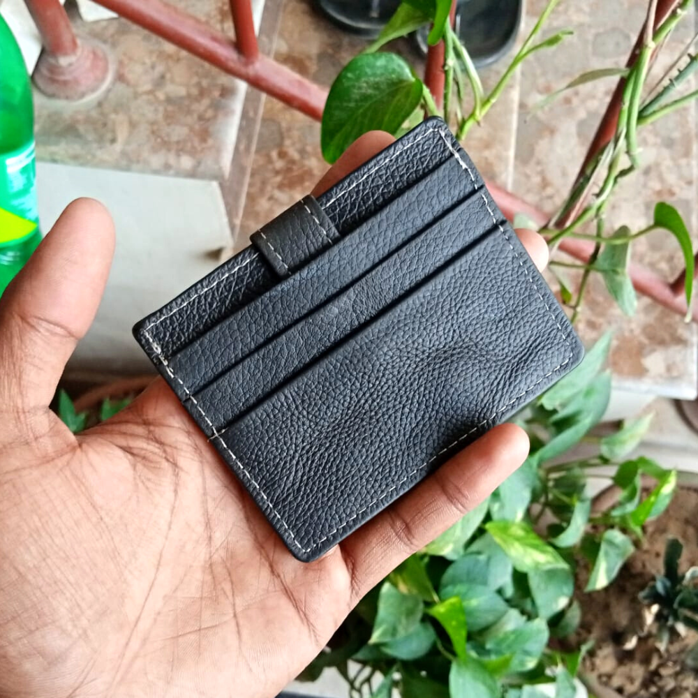 Black Card Holder Leather Wallet