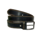 Buffalo Black Casual Belt - Double Stitched 40mm Wide