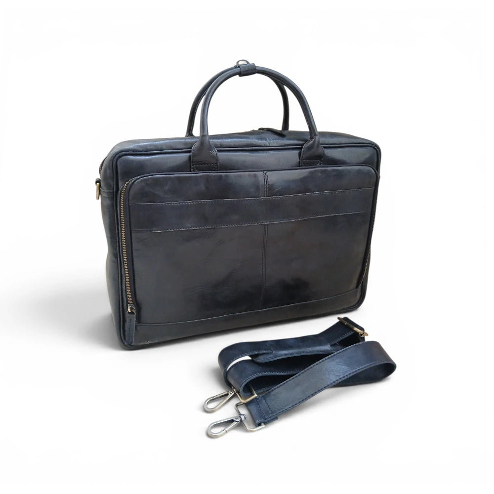 15Inch Black premium Leather Laptop Bag | 14"-16" Compatible (Copy)