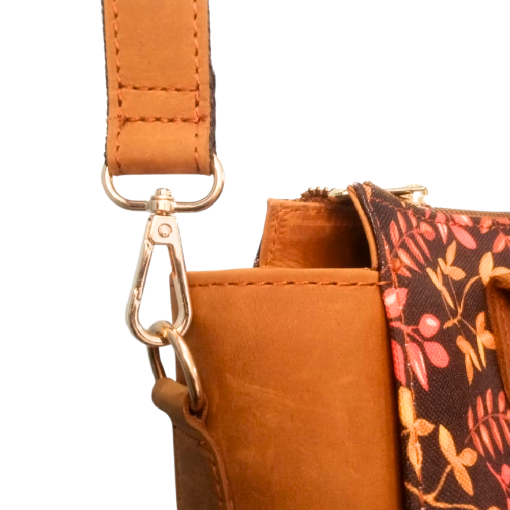 Women Luxurious Printed Canvas & Leather Tote Bag