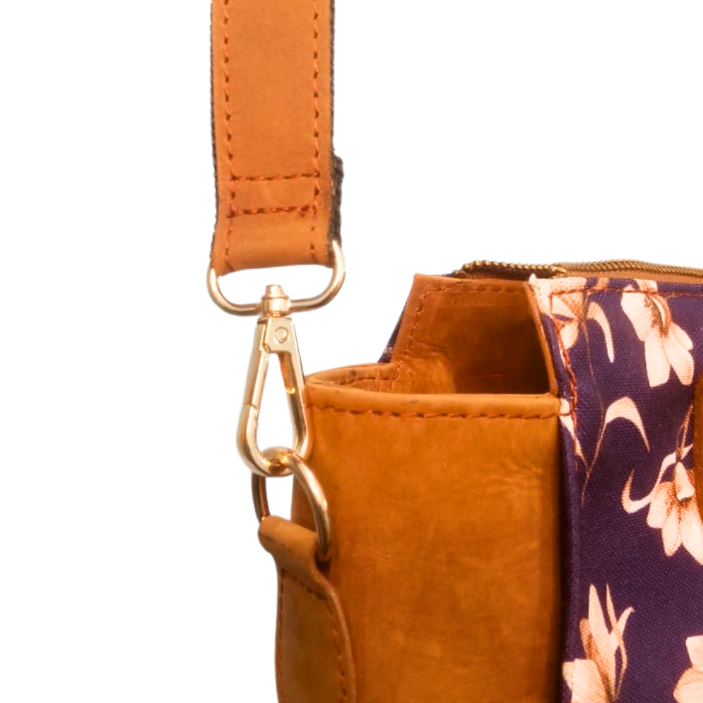 Women Luxurious Printed Canvas & Leather Tote