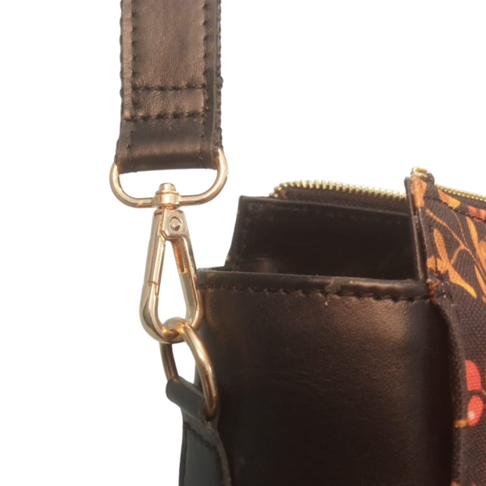 Women Luxurious Printed Canvas & Leather Tote