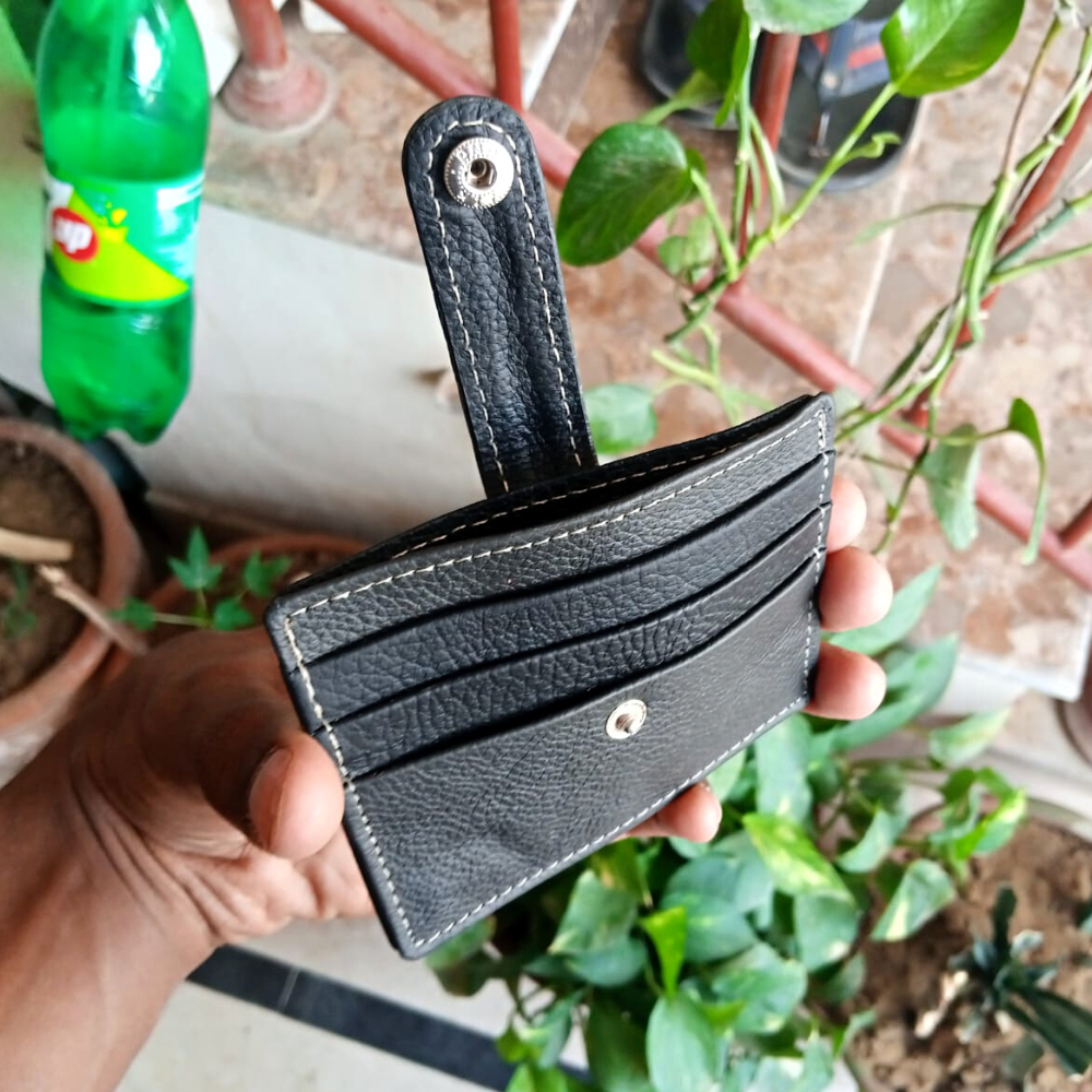 Black Card Holder Leather Wallet