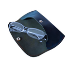 Navy leather glasses case