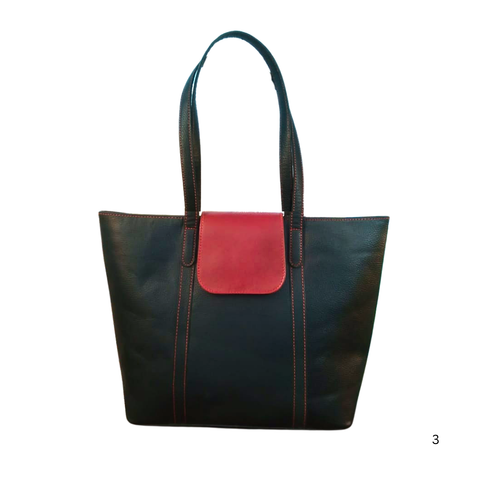 Black Leather Handbag for Women
