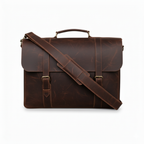 Dark Brown Leather Laptop Bag 