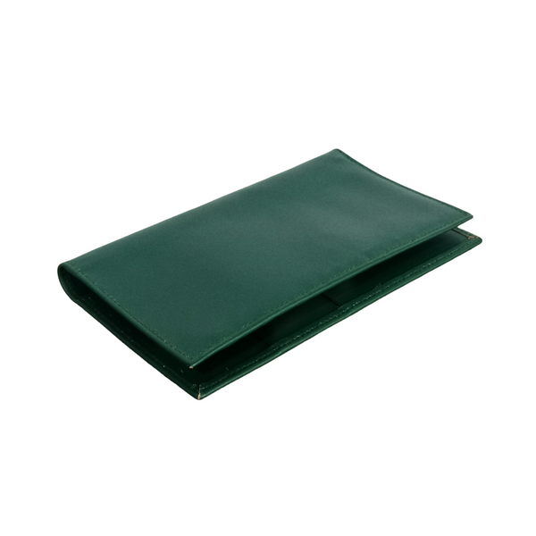 Green Slim Leather Travel Wallet